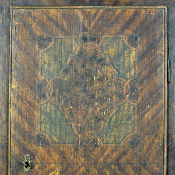 Image 1 of Handbeschilderde grenen kast, circa 1850