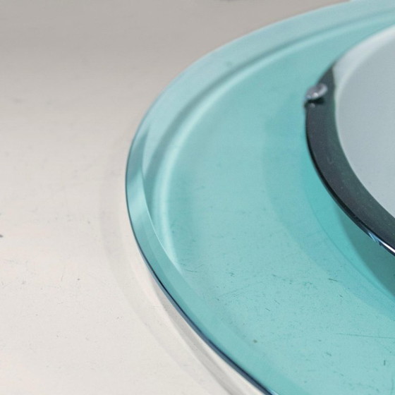 Image 1 of 1 miroir ovale vintage en verre biseauté, signé A. Lupi pour Cristal Luxor, Italie, 1970