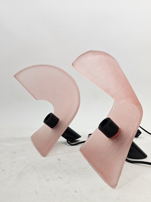 Set van 2 de Mayo glazen tafellampen 1980s