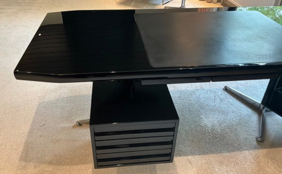 Vintage rare Desk Osvaldo Borsani for Tecno. Circa 1954., Wood, Metal, Black (photo 3 of 7)