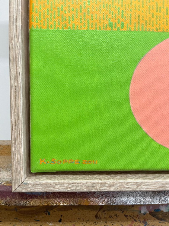 Image 1 of Origineel schilderij, "FIGURINE", acrylverf op doek, inclusief lijst, 53,5 cm x 43,5 cm