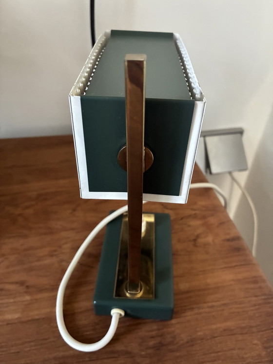 Lampada da tavolo vintage anni '50 – Stile Mathieu Matégot – Metallo perforato e Ottone – Lampade da tavolo (photo 8 of 12)