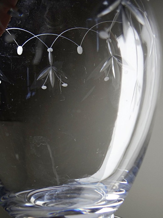 Antike gravierte Kristallkaraffe aus Nancy, ca. 1920-1930 – Gläser & Karaffe, Crystal (photo 9 of 12)