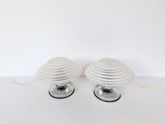 Image 1 of Lot de 2 veilleuses vintage / Lampes de chevet / Lampes de nuit / Lampes rétro / Lampes Artdeco / Fabriquées en Yougoslavie