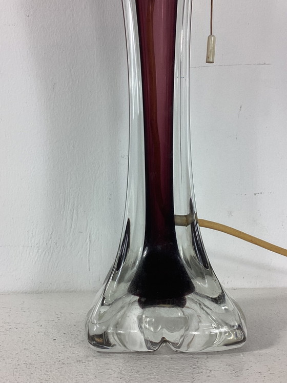 Image 1 of Vintage Sixties Flygsfors large glass lamp Swedish Paul Kedelv