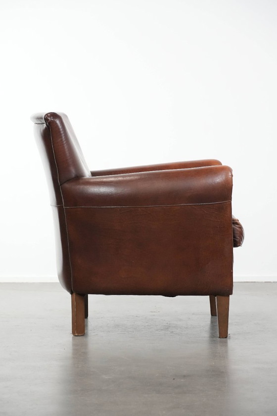 Image 1 of Elegant, characterful vintage armchair made of sheepskin