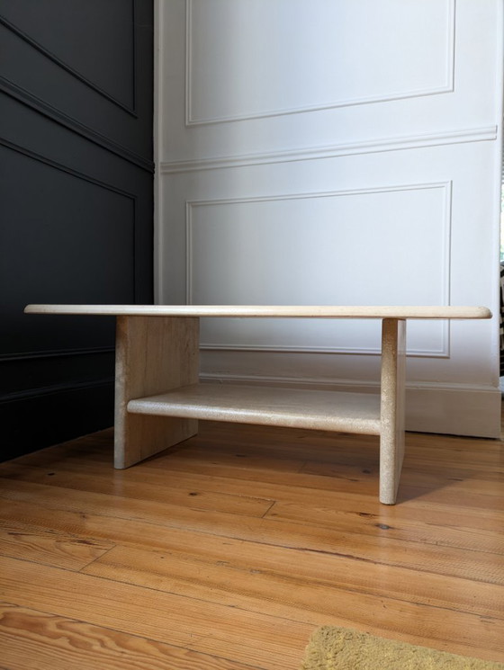 Image 1 of Tavolino da caffè vintage in travertino italiano