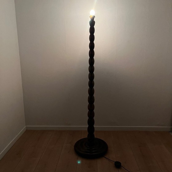 Image 1 of Base de lámpara de pie de madera torneada, 1980