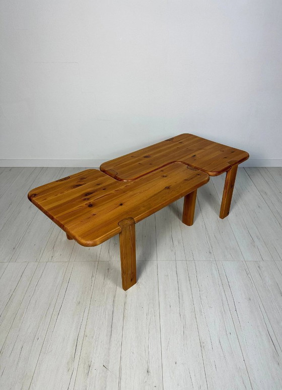 Image 1 of Set van 2 vintage massief grenen salontafels van Aksel Kjersgaard, Deens design, jaren 60-70