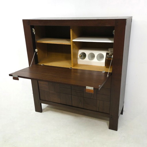 Brutalist cabinet / bar cabinet Frans Defour 70's design