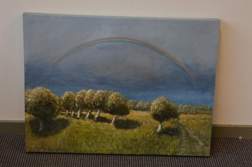 Artist Joop Serno Landscape with Rainbow