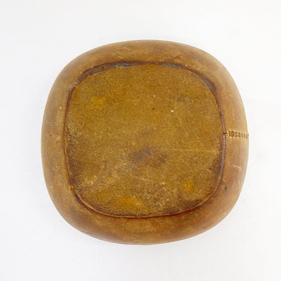 Image 1 of Longchamp ashtray in glazed ceramic and leather, 1950s style, France