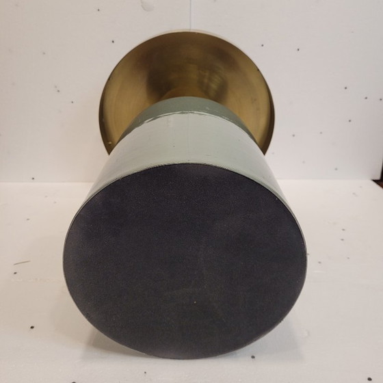 Image 1 of Tavolino laterale in giada lucida, alluminio e smalto, anni &#39;90 - Francia