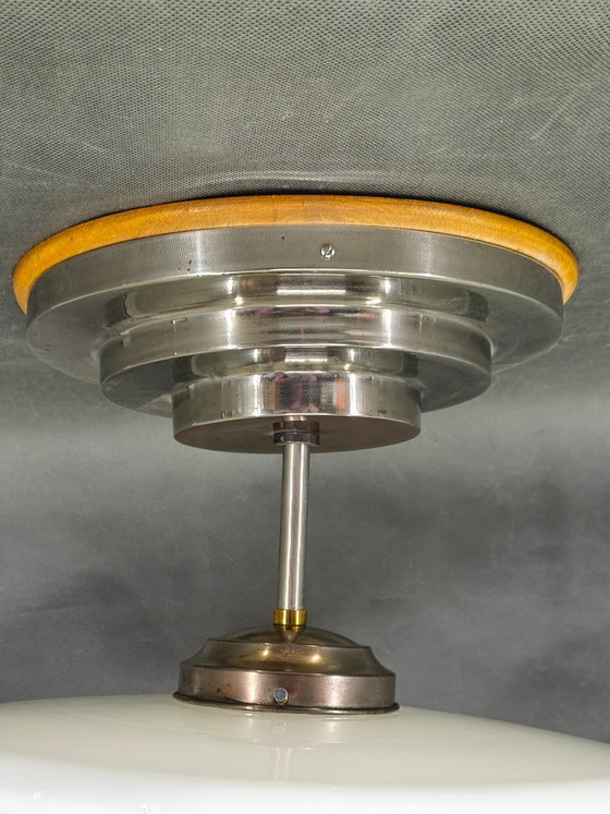 Image 1 of Plafoniera ceca Art Déco in vetro opalino, anni '30