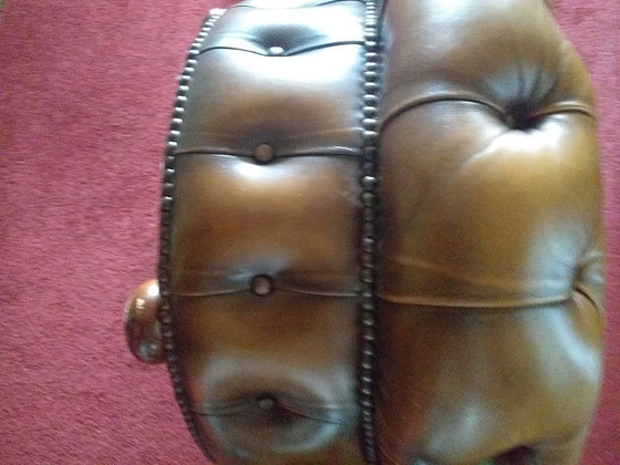 Image 1 of Vintage Chesterfield mushroom poef