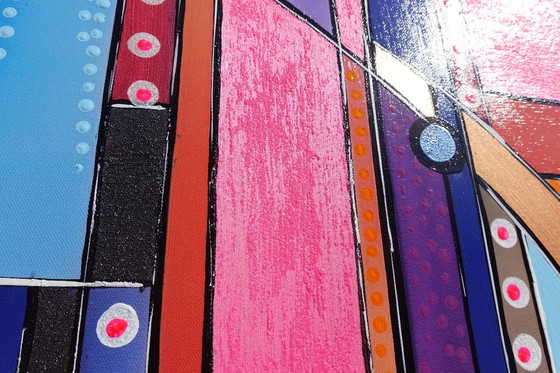 Image 1 of Kubisme A1362 - Abstract schilderij XXL