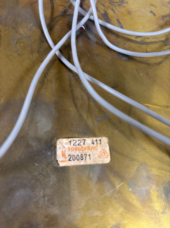 Image 1 of Vintage Hillebrand Ijsglas Plafonnière ijsglas / bubbel textuur (pelle di coccodrillo)