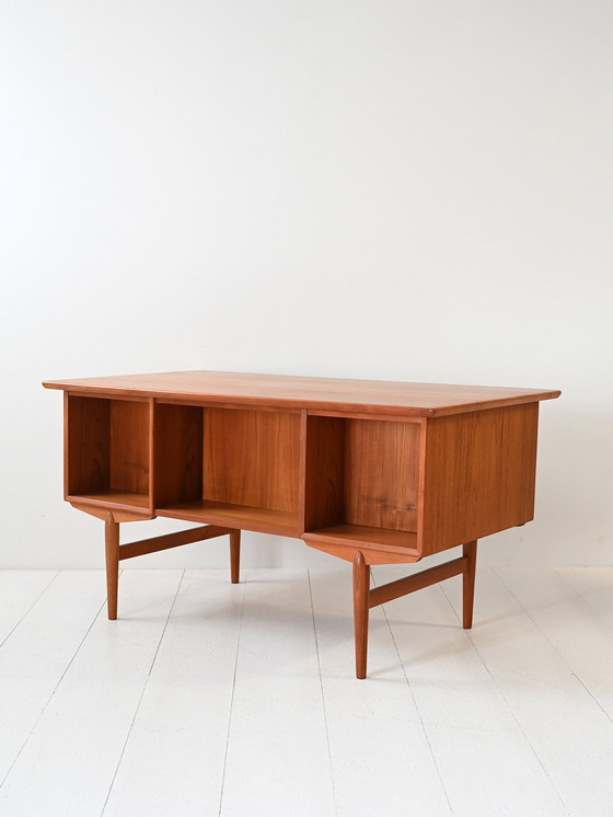 Image 1 of 1960s Scandinavian Teak Desk with Drawers