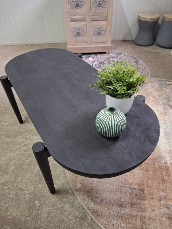 Image 1 of Table basse robuste 120x60cm en bois de manguier et métal, neuve