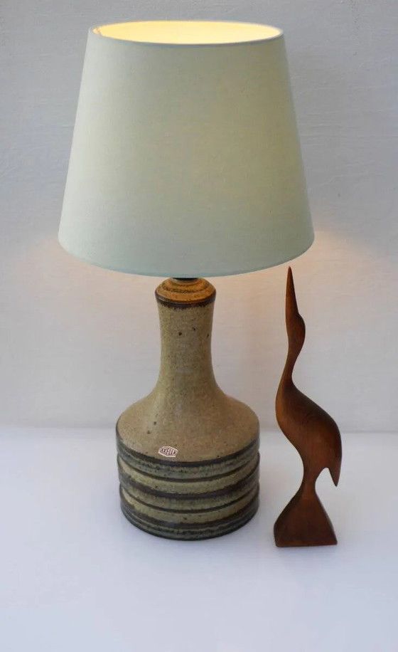Image 1 of Vintage Danish stoneware pottery table lamp from Axella, 1970s