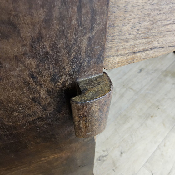 Image 1 of Bureau Art Déco ancien en bois avec bibliothèque et tiroirs d'archivage / bureau double face