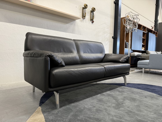 Image 1 of Leolux Bora Balanza Sofa high 2.5 Seater black leather