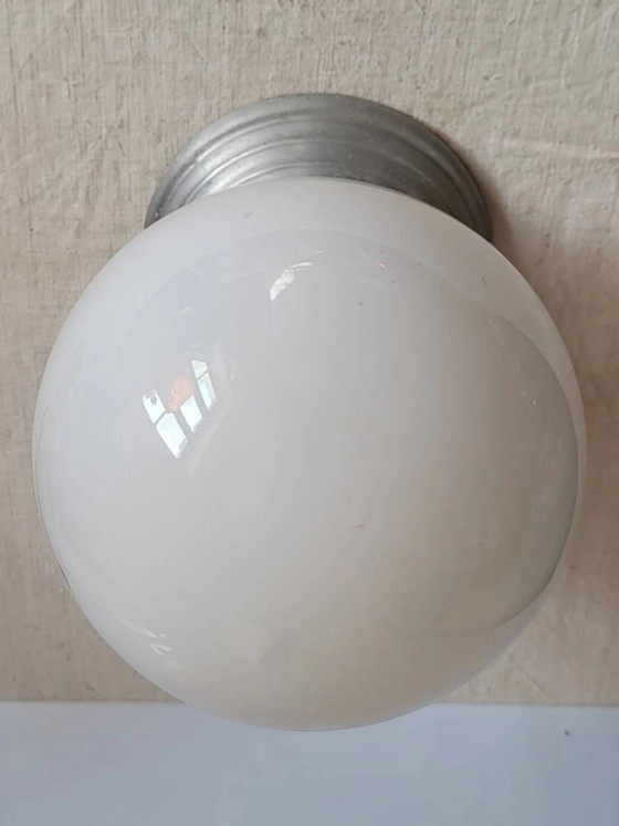 Plafoniera a sfera in vetro opale – Plafoniere, Crystal, Glass, Art Deco (photo 4 of 7)