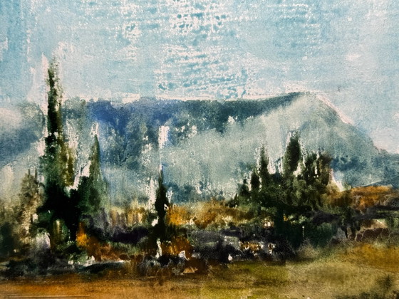 Eugène Eechaut (1928–2019) – « Forêt de Saoû » 1967, encadré – Peintures et dessins, Plexiglas, MDF (photo 5 of 15)