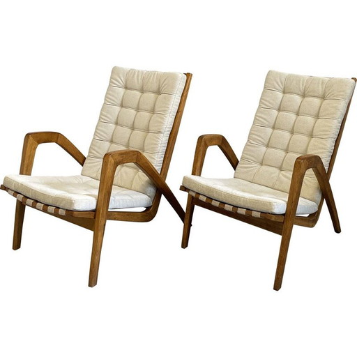 Coppia di poltrone vintage di Jan Vanek per Uluv