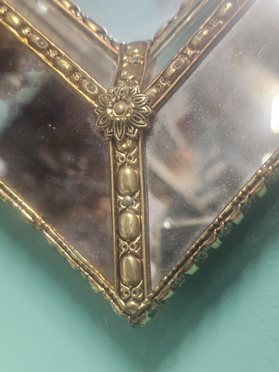 Image 1 of Exclusive Vintage Mosaic Mirror | Faceted | 1970s | 75 cm | Perfect Condition