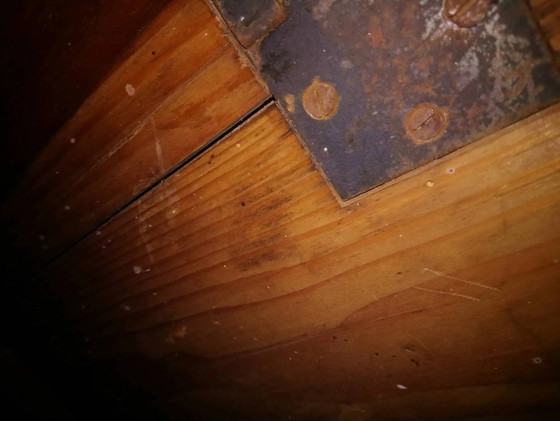 Tavolo rotondo a ribalta in faggio e pino – Tavoli da pranzo, Legno, Vintage (photo 11 of 14)