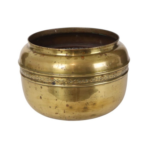 Großer Blumentopf aus Messing, Repoussé Frankreich, 25 cm – Pflanzkübel, Brass (photo 3 of 15)