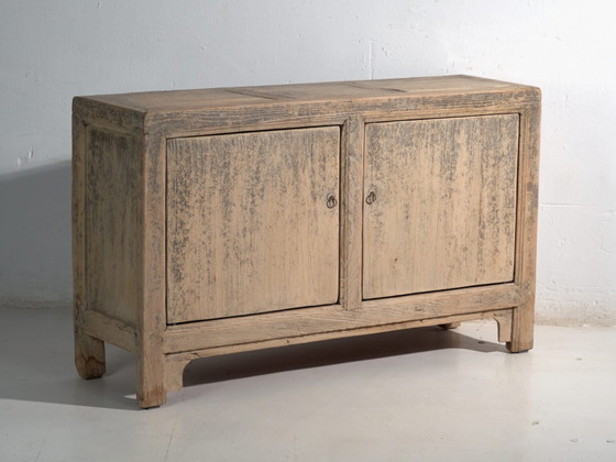 Antique low sideboard in elm with two doors – China, circa 1950 – Sideboard cabinet (photo 8 of 40)