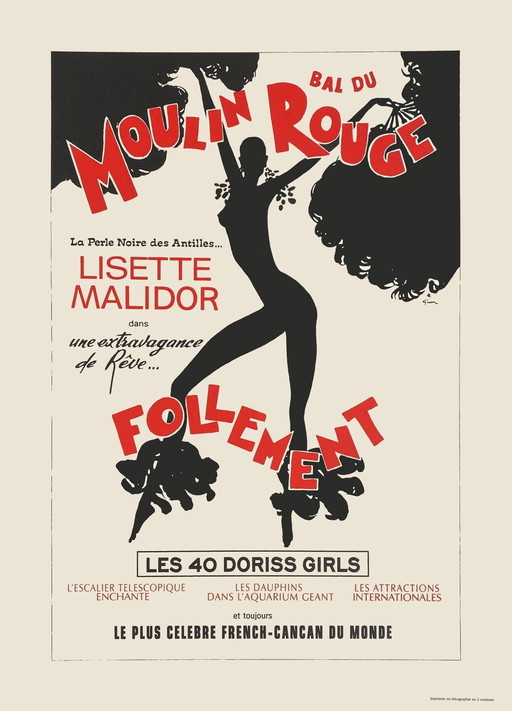 René GRUAU Moulin Rouge - Madly - Lisette Malidor originele poster 2009
