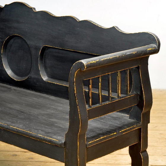 Image 1 of Antieke grenen bank, jaren 1900