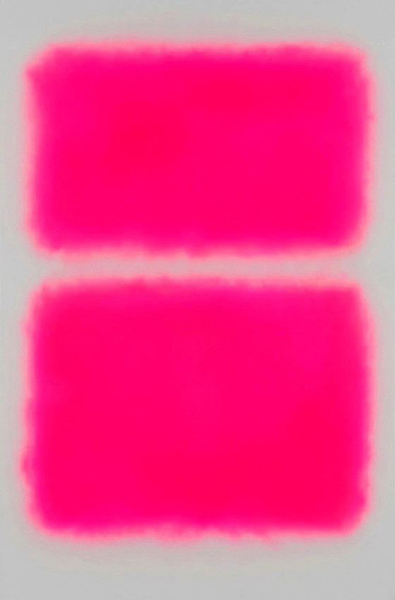Abstrakte Farbfeldmalerei in Grau Rosa & Rot – Neon| Fluoreszierende Art | XXL 0,8 cm Gegossene Acrylglas bis (photo 8 of 8)