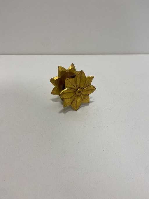 Paire de poignées de porte en chêne sculpté à la main, dorées, Gio Ponti Guglielmo Ulrich