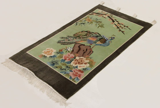 Image 1 of China Pure Silk Hand-Knotted Oriental Rug 125 x 70 cm Excellent Condition