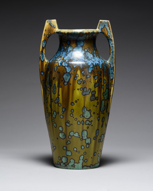 Large Pierrefonds Art Nouveau Vase with Crystalline Glaze, France, circa 1905–1920