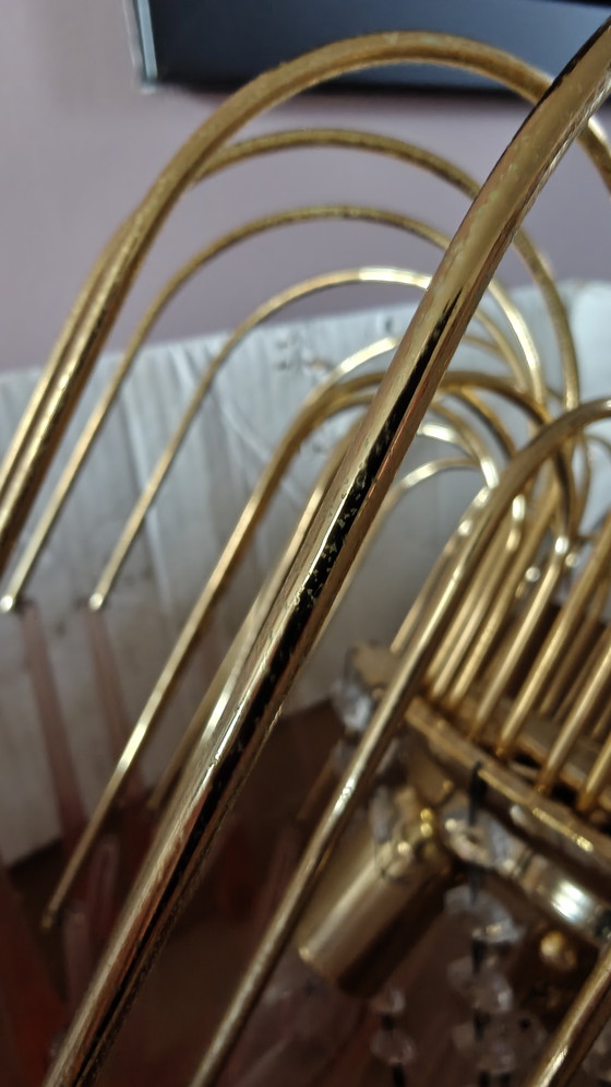 Image 1 of Vintage Roze Teardrop, Ribbelglas