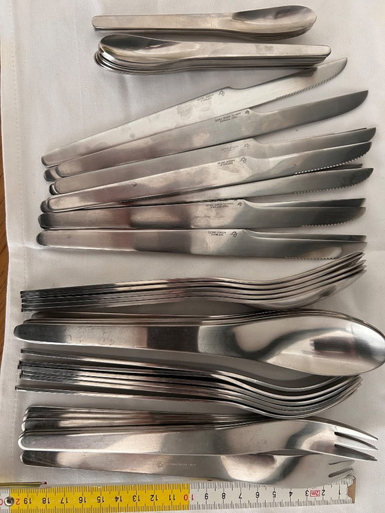 Image 1 of 48-piece designer cutlery set by Georg Jensen.