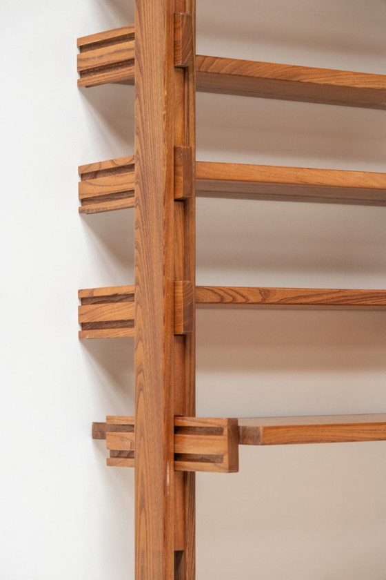 Image 1 of Meuble mural modulaire Galerie l'Orme en orme massif, France 1970