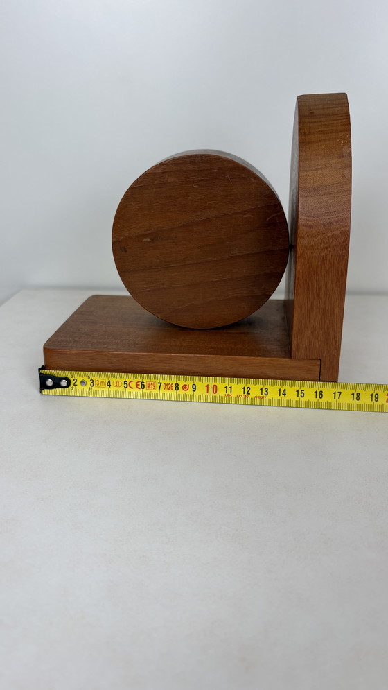 Image 1 of Vintage wooden bookends in the style of the Amsterdam School / Art Deco
