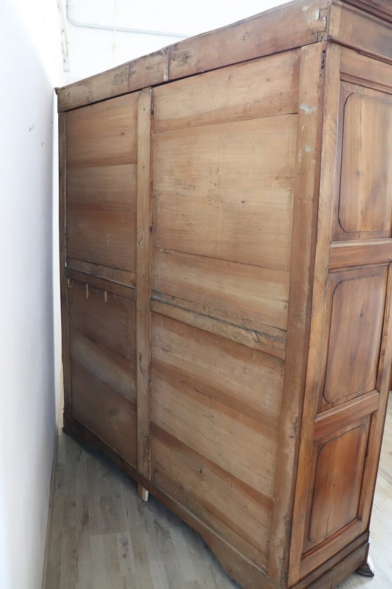 Image 1 of Large Wardrobe 4 Doors in Solid Walnut, Italy 19th Century