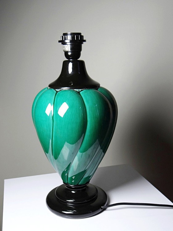 Grote vintage Mathias lamp van groen en zwart keramiek, jaren 70. – Tafellampen, Ceramic (photo 5 of 10)