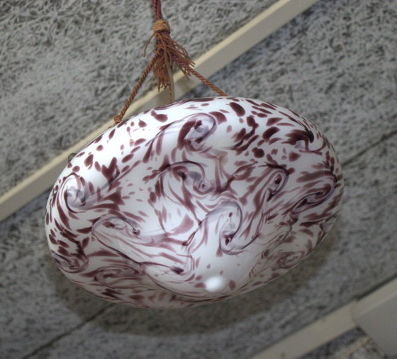 Image 1 of large art deco scale lamp opaline glass 42 cm Diameter