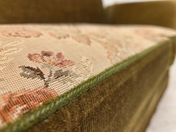 Image 1 of 1970s Danish 2-Seater "Spanish" Drop Arm Sofa, Furniture Velour
