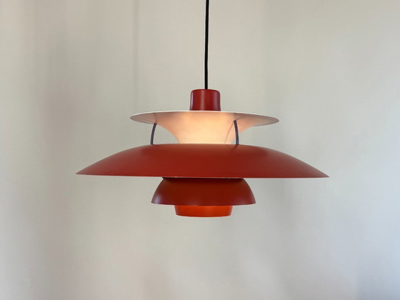 Image 1 of Lámpara colgante danesa Louis Poulsen PH5 roja