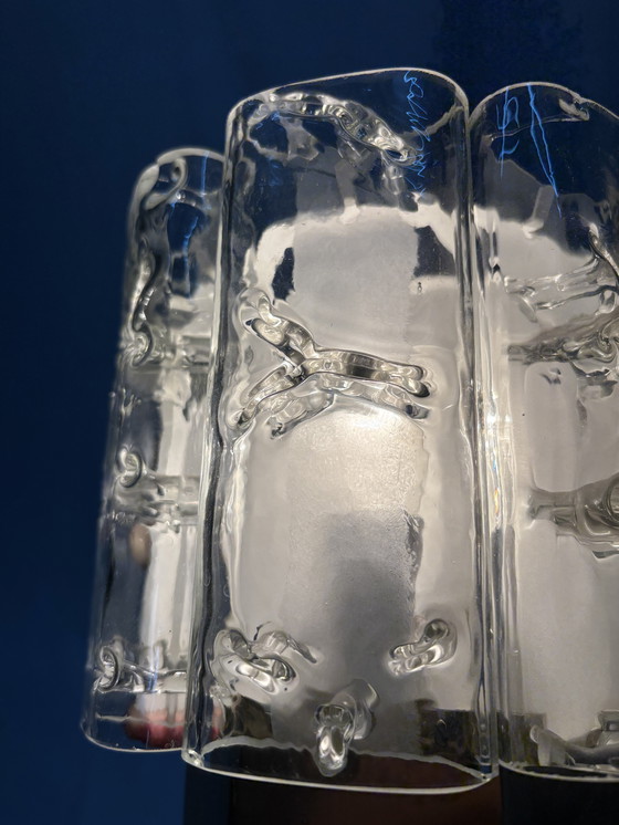 Image 1 of Set of 2 vintage Doria Leuchten ice glass wall lamps 1960s