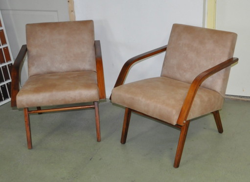 Set von Loungesesseln von Cesky Nabytek, 1950er Jahre